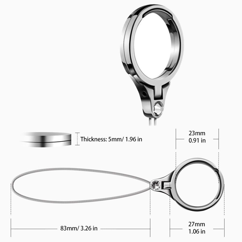 Top 2 In 1 Tali Lanyard Gantungan Kunci / Handphone Universal Multifungsi Bahan Zinc Alloy Hias Berlian