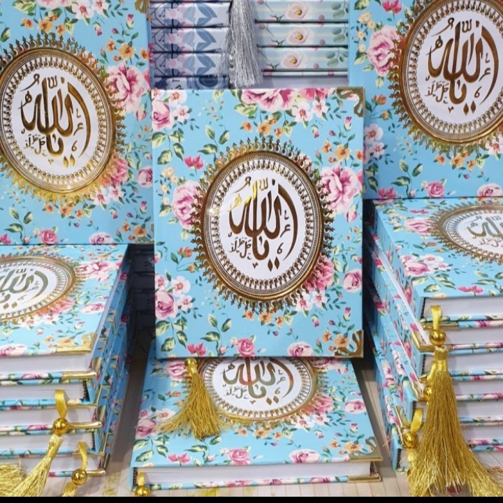 Buku Yasin dan Tahlil Hard Cover Kembang Biru cantik 176 Hal Hvs
