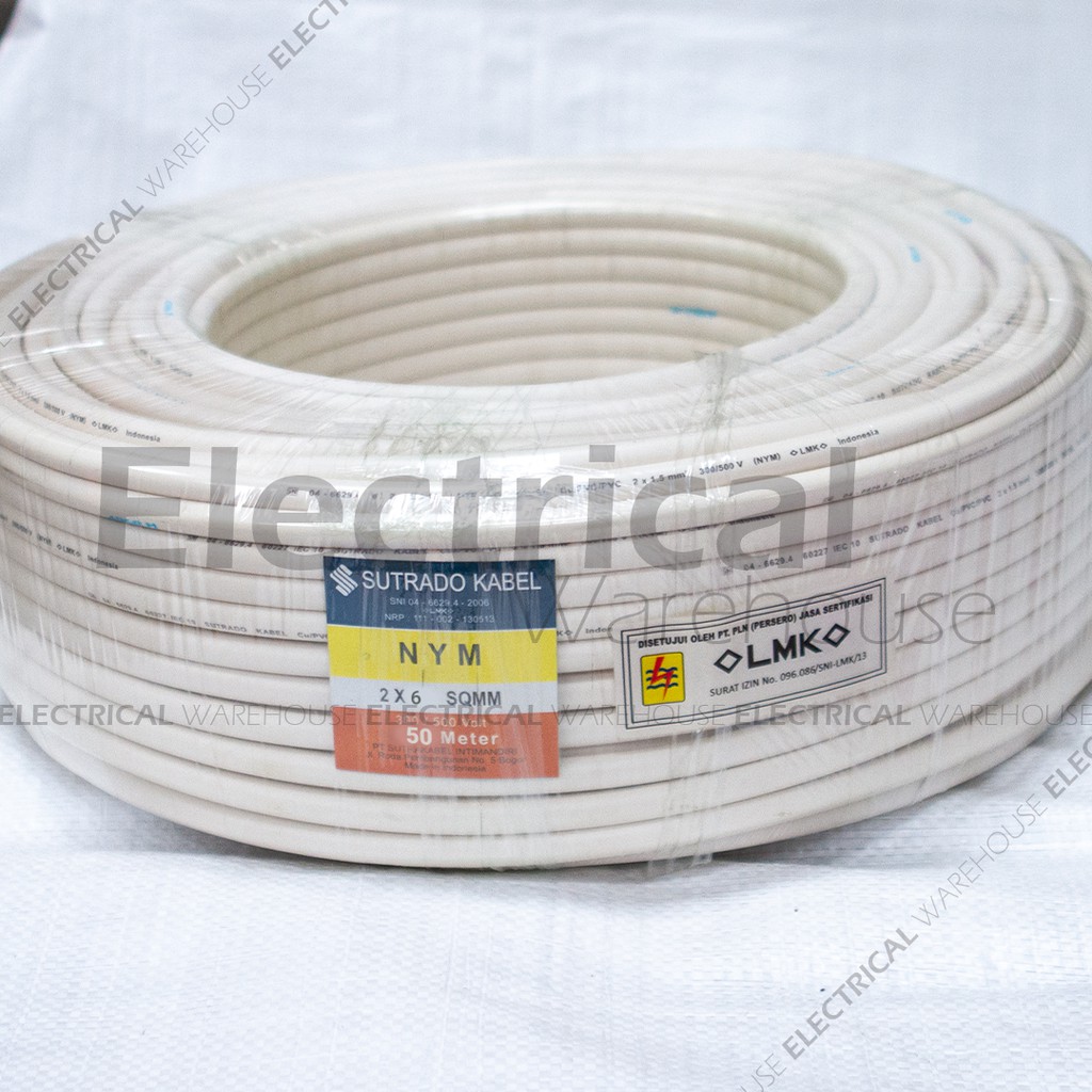 Kabel Listrik NYM 2x6mm2 SUTRADO ( 2x6mm 2x6 Mm 2 X 6 Mm2 )