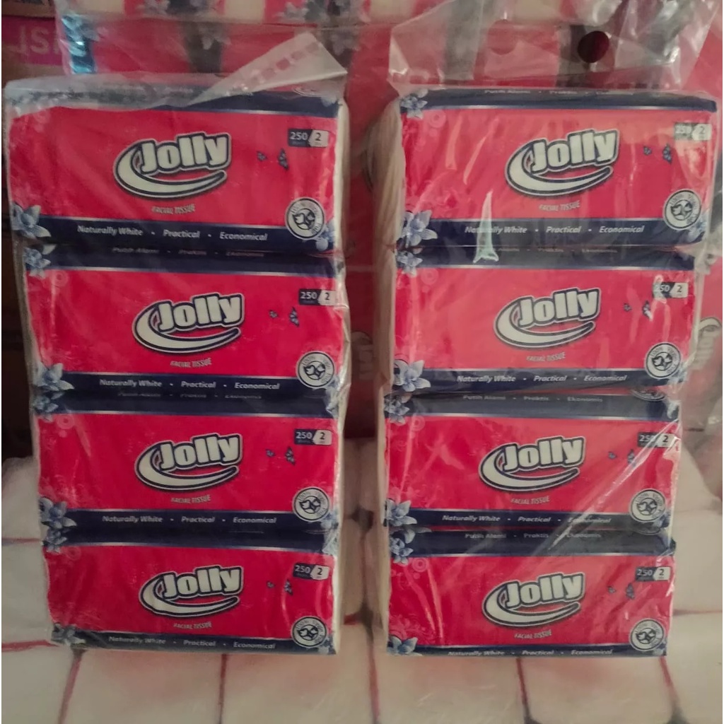 Tisu Jolly 250 sheet 2 ply Tissue Facial Jolly isi 4 pack