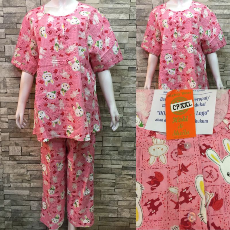 JUMBO HOKI SHEILA CP KATUN PIAMA | BAJU TIDUR MURAH-8