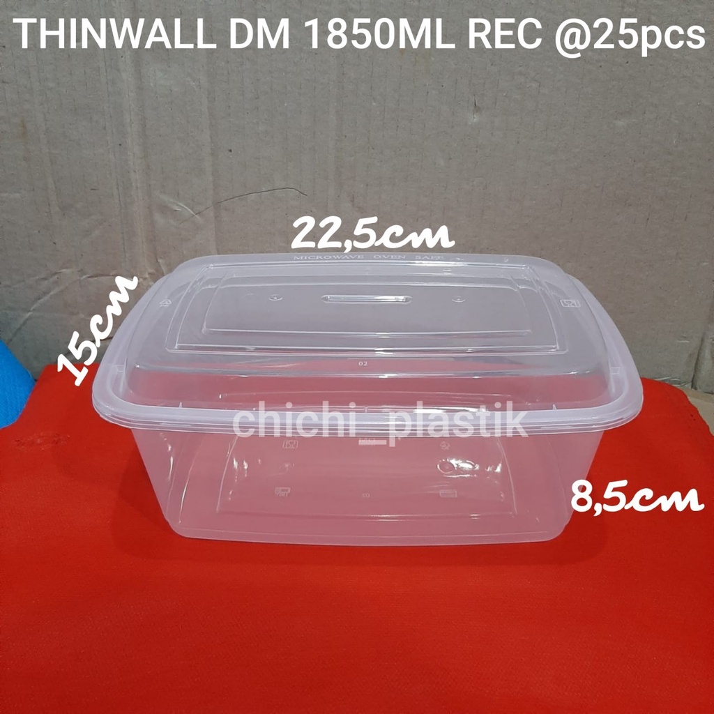 Thinwall food container 1850ml / Kotak Makan Bening / Mangkok plastik / Mangkok Bening