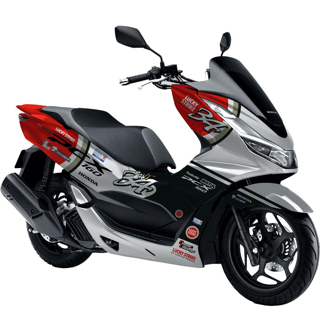 sticker decal full body variasi honda pcx 160 motip lucky strike pilihan warna