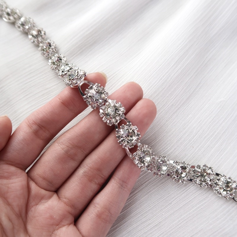 Payet Rangkai Sage | Kristal Swarovski Cantik Mewah Import Jahit Tempel Fancy Bridal Rhinestone | Is
