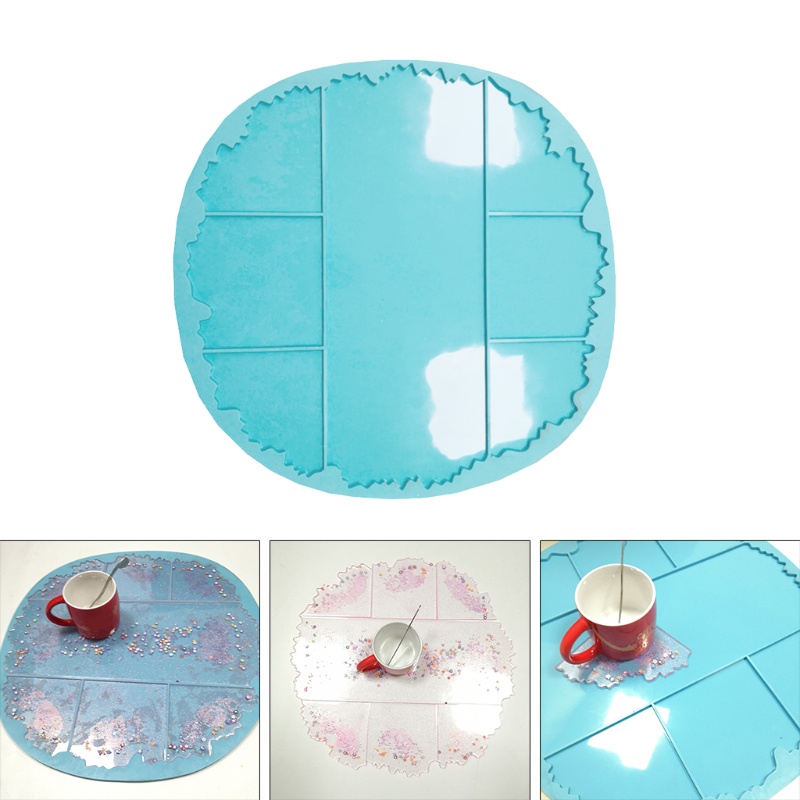 SIY  Coaster Tray Epoxy Resin Mold Cup Mat Pad Silicone Mould DIY Crafts Casting Tool