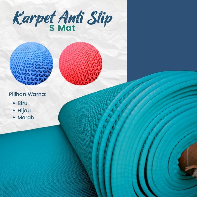 Karpet S Mat Kamar Mandi Meteran Anti Slip / Licin