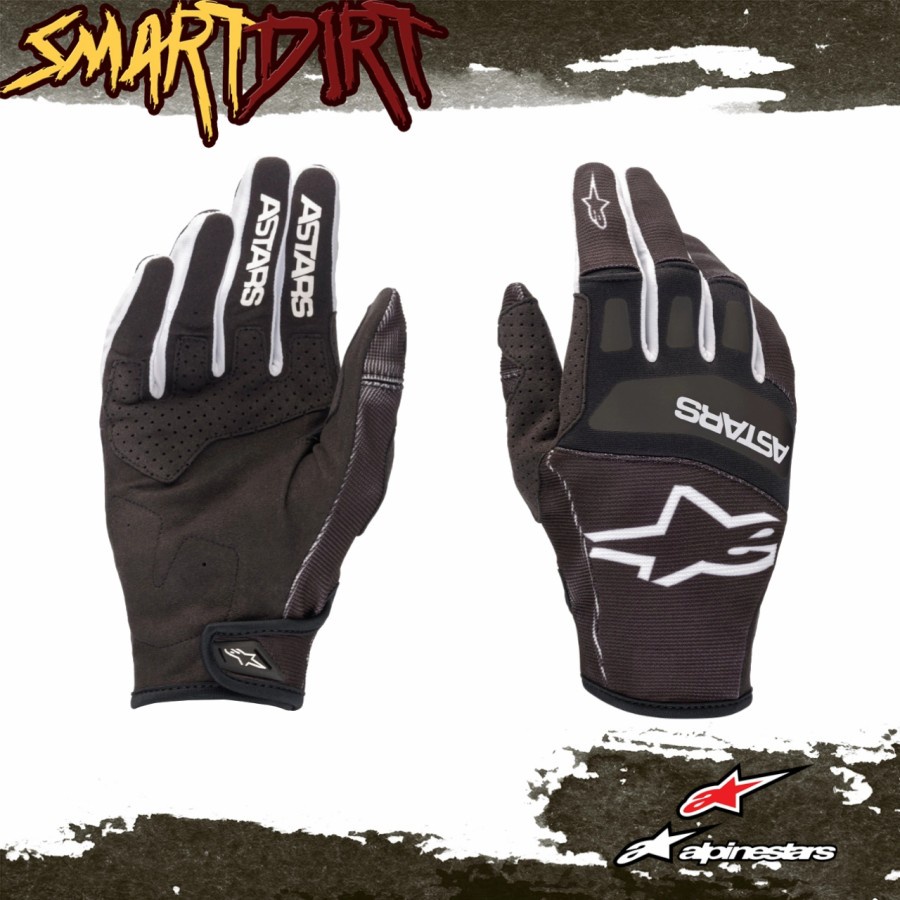 GLOVE ALPINESTAR TECHSTAR BLACK WHITE SARUNG TANGAN MX ALPINESTAR ORI