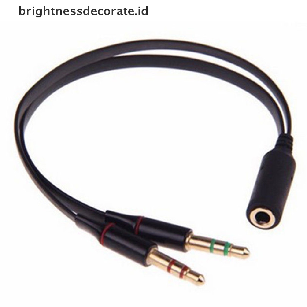 [birth] 3.5mm Female To 2 Male Y Splitter Aux Audio Cable PC Headphone Earphone Mic Jack [ID]