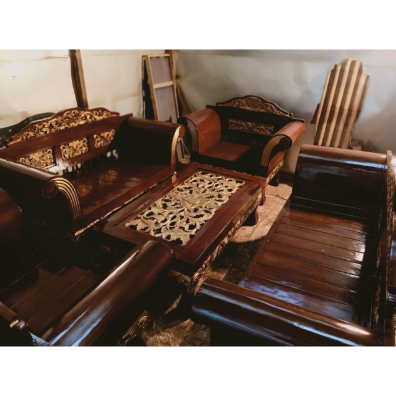 KURSI TAMU KUKU MACAN KURSI MADURA UKIR JATI JEPARA