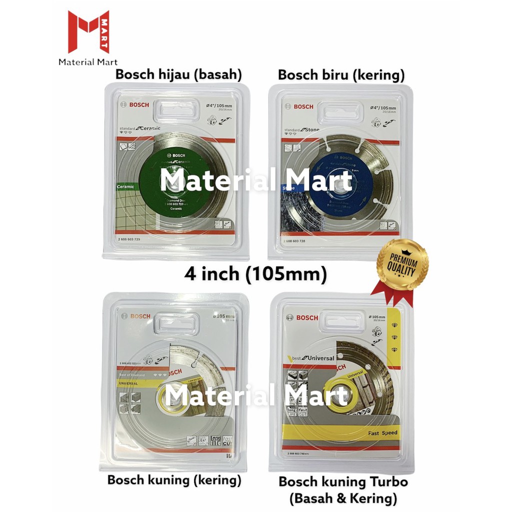 Diamond Wheel Bosch ASLI | Mata Gerinda Potong 4 | Pisau Potong Keramik | Material Mart