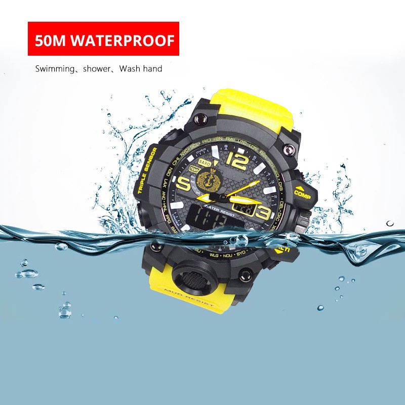 (Istimewa Bossque) Jam LOGO TNI - AL Double Time Tali Kuning (Exclusive)