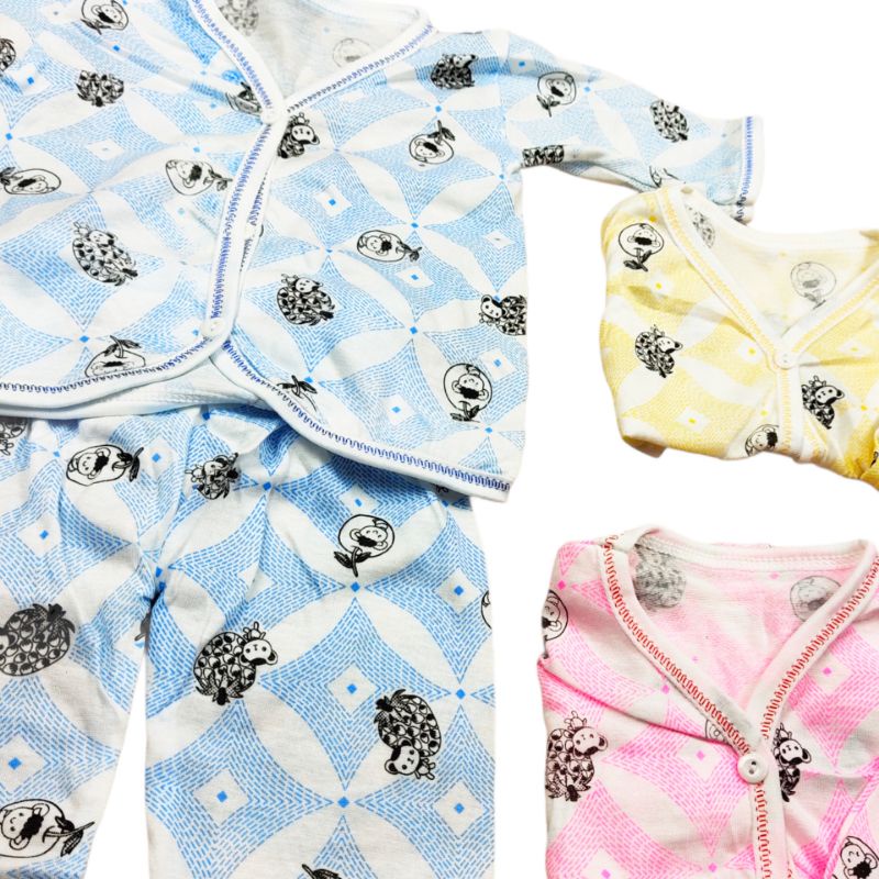 SETELAN SATU SET PIYAMA BAJU LENGAN PANJANG CELANA PANJANG BAYI BABY BARU LAHIR CEWEK COWOK NEWBORN