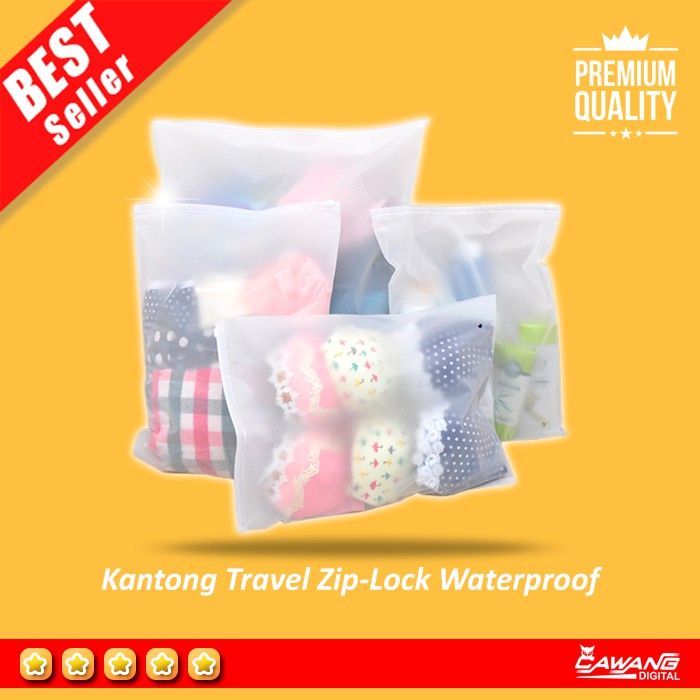 Kantong Travel Zip-lock Waterproof For Kosmetik Daleman Alat Mandi - 1 Pcs