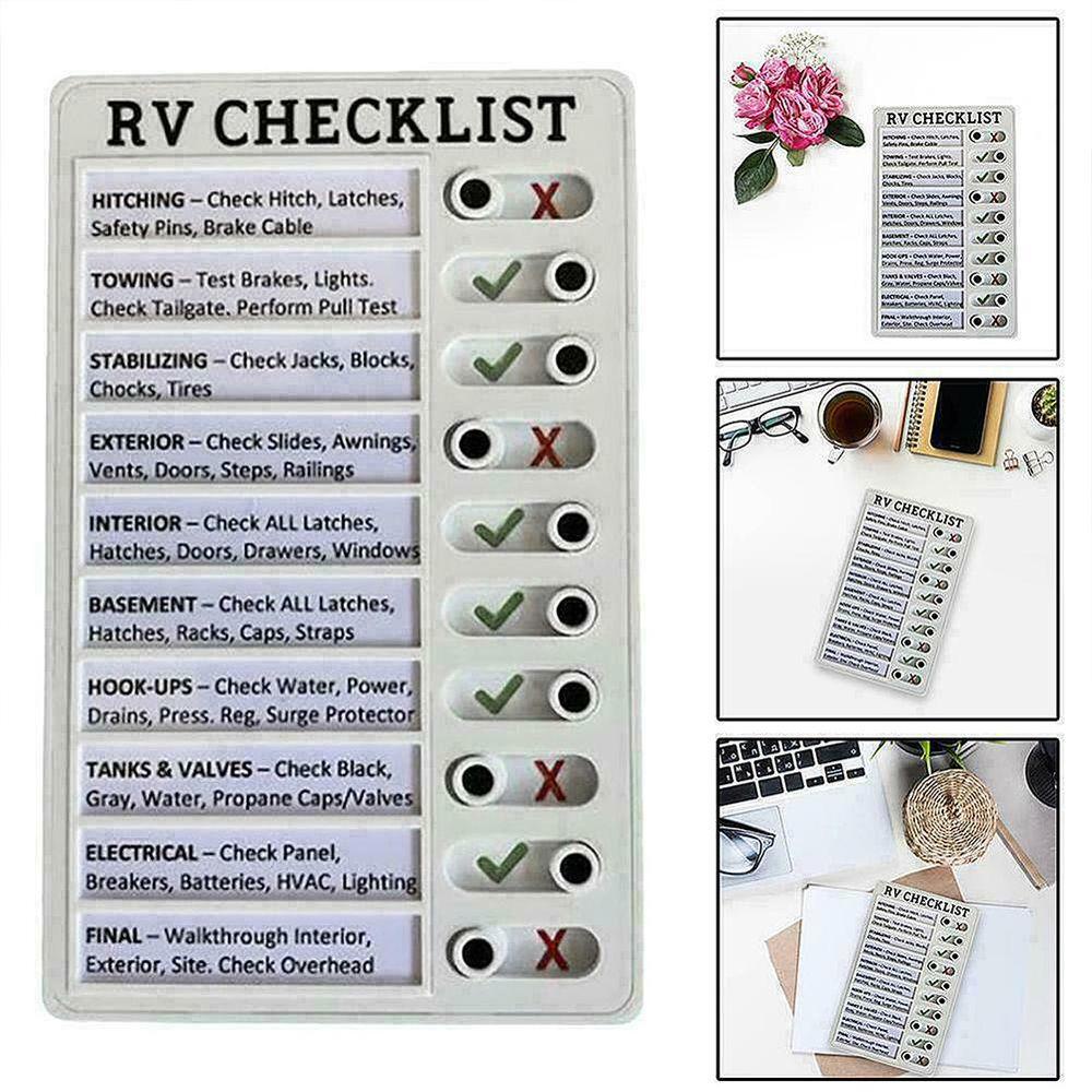 LANFY Portable Memo Checklist Note Board Adjustable Memo Boards Wall Hanging Checklist RV To do List Reminder Tool Home Travel Planning Hanging Board Chore List RV Check List Board
