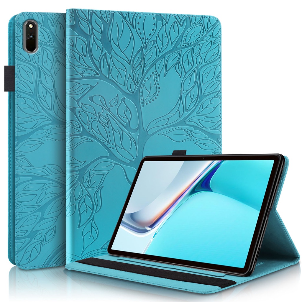 Casing Tablet Gaya Pohon 3D Untuk Huawei MatePad 11 2021 10.95 Inci Bahan Kulit PU Stand Flip Cover Pen Holder