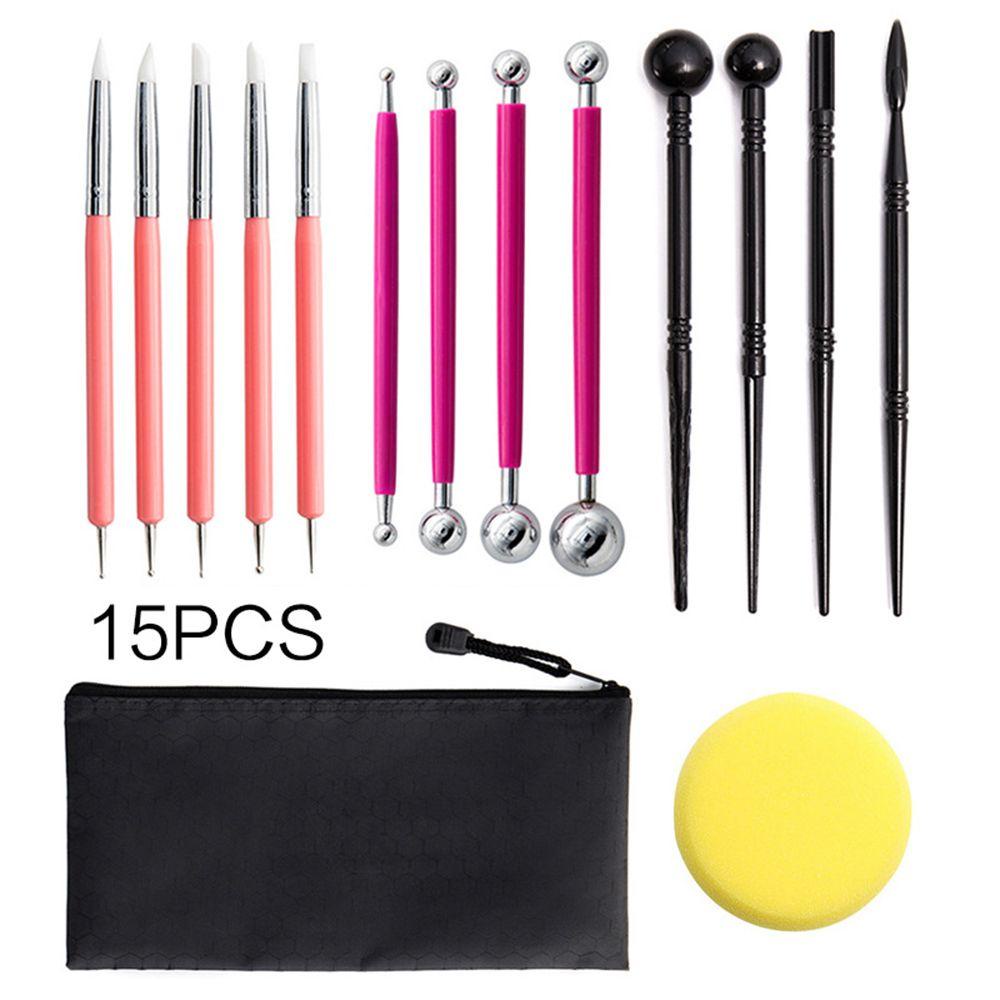 Solighter 15Pcs / Set Pen Ukir Tembikar / Keramik Untuk Kerajinan Tangan