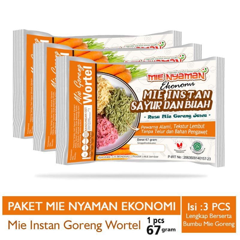 

MIE NYAMAN Ekonomis Sayur Wortel Goreng isi 3 pcs