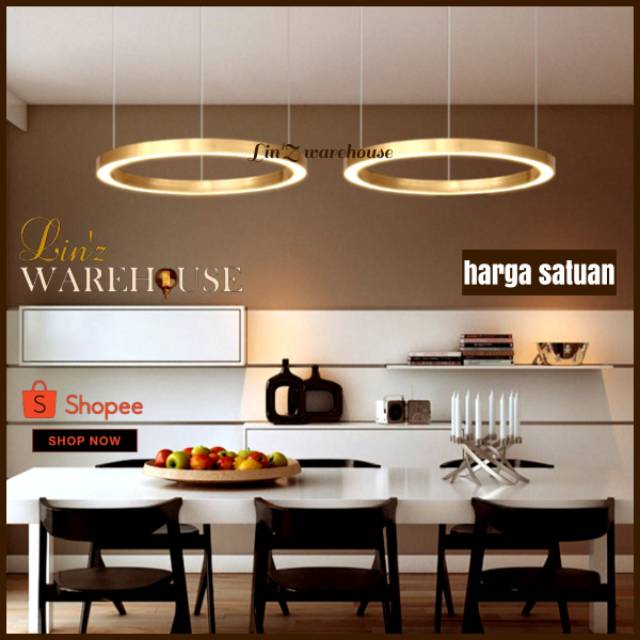 Lampu gantung MODERN LED GOLD RING 40 CM pendant lamp
