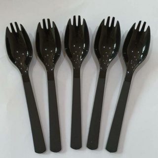 Jual (25PCS) Sendok Plastik Garpu 2in1 /Sendok Makan Garpu Makan ...
