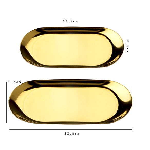 Nampan Piring Oval Love Kerang Emas Perak Tray Silver Stainless  Organizer Aesthetic Tray Dessert