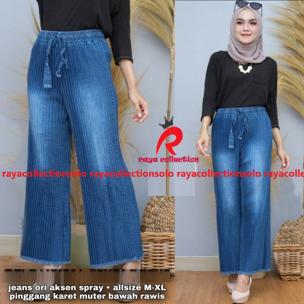 ALICIA KULOT PLISKET / PLISKET JEANS KULOT ORI RC