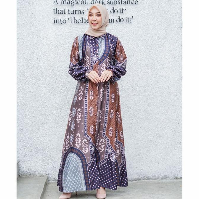 Baju Gamis Wanita Terbaru Mikayla Maxi dress Motif Maxmara