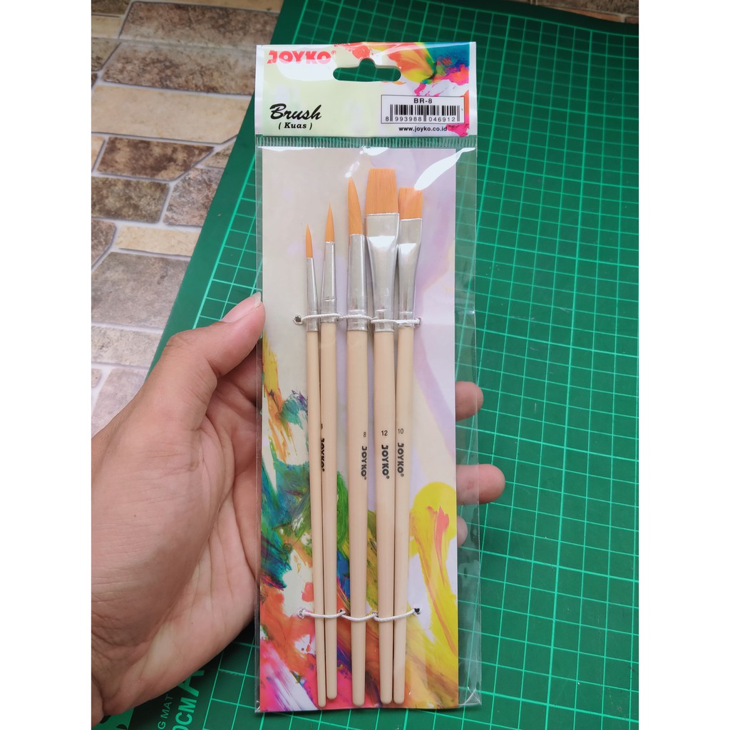 

Kuas Lukis Joyko Flat Round 1 set isi 5 Brush