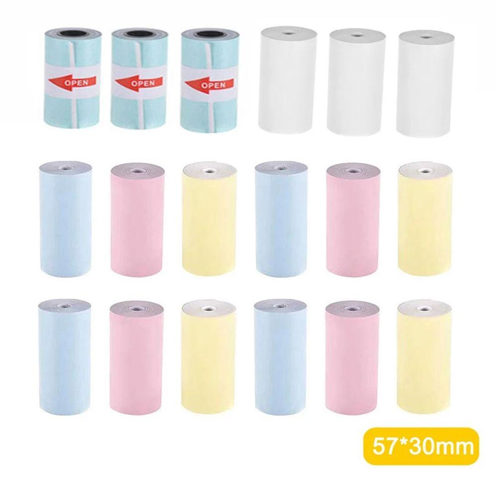 Kertas Thermal Putih Agustina 3roll Kertas Kwitansi Printable 57 * 30mm Mini Printer Home Printer Camera Printing Paper