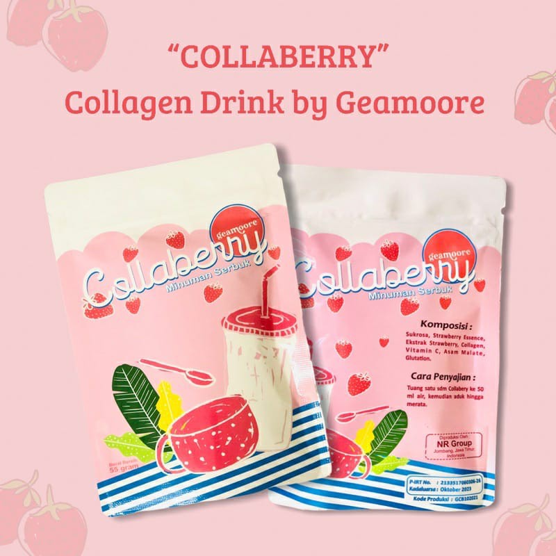 `ღ´ PHINKL `ღ´ Geamoore minuman collagen drink strawberry pemutih kulit mencerahkan kulit dari dalam