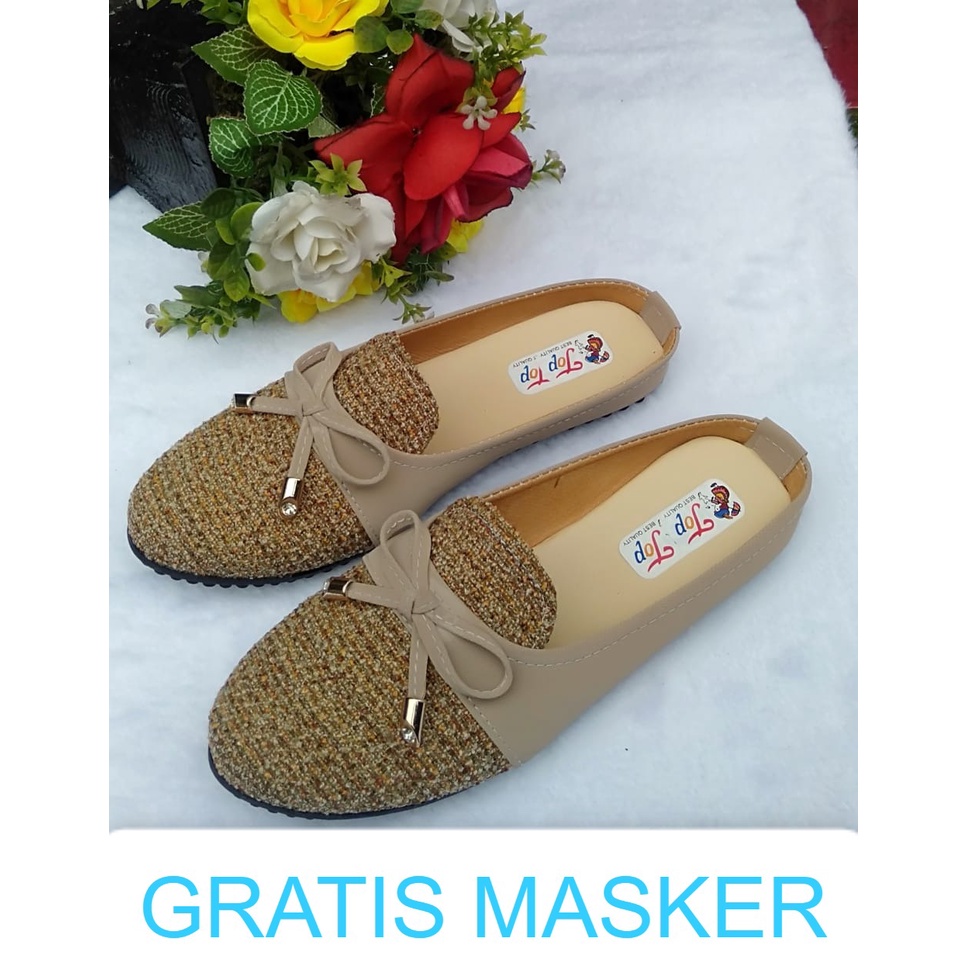 gratis masker - sepatu sendal bustong anak perempuan