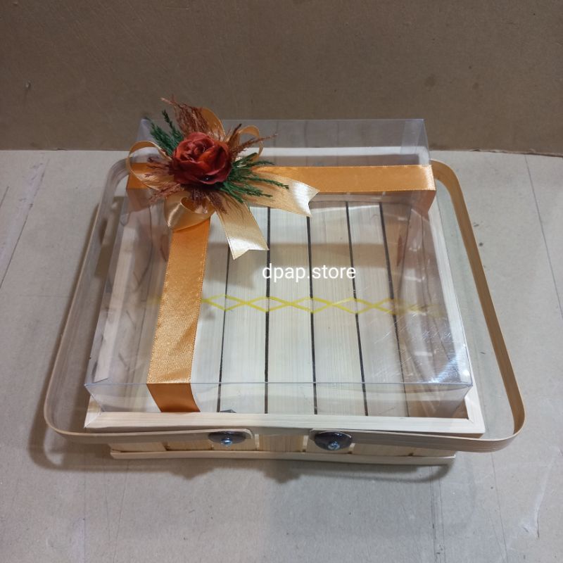 Premium (Mount) dpap.store - Hampers Keranjang Bambu Tangkai/Keranjang Hantaran/Kotak Kue Bambu