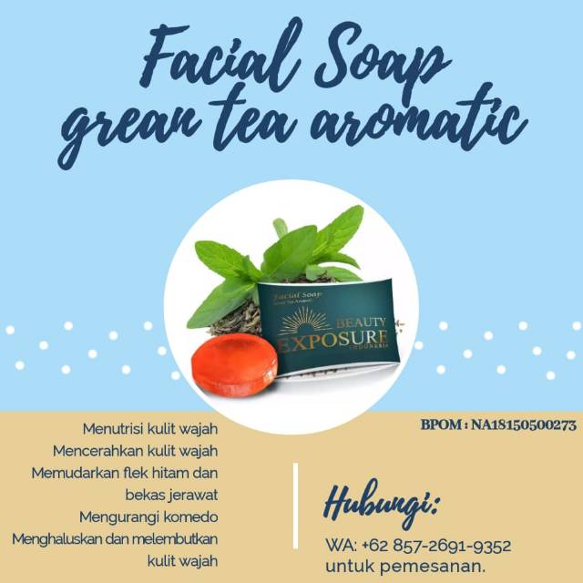 Sabun wajah//facial soap greentea aromatic//sabun bexindo//beauty exposure Indonesia