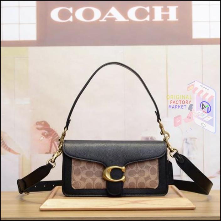 Bag Canvas - Tas Coach 79337 Tabby Shoulder Bag 26 In Signature Canvas Tan Black
