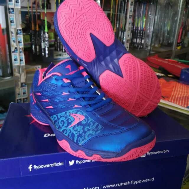 Sepatu Badminton Flypower Original Losari 02 Biru