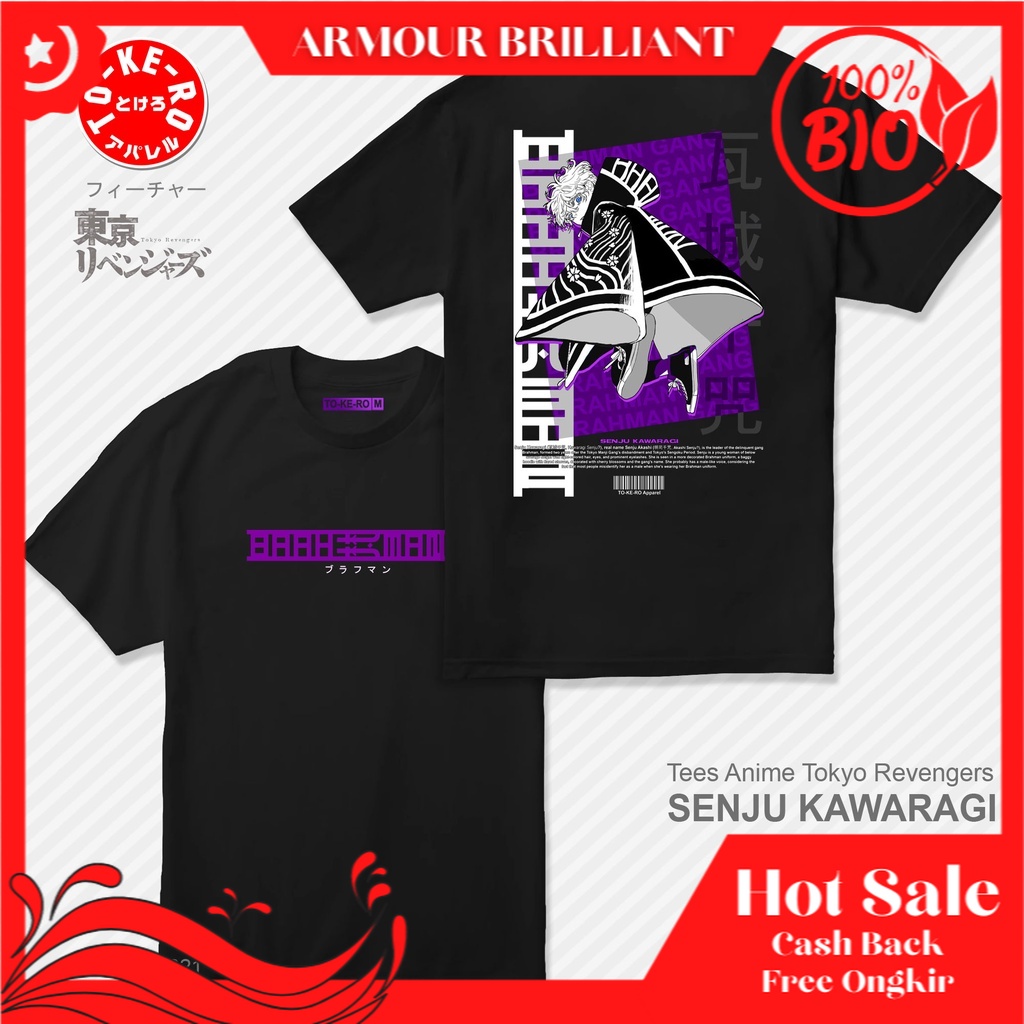 Kaos Anime TOKYO REVENGERS - KAWARAGI SENJU Brahman Gang [Black]