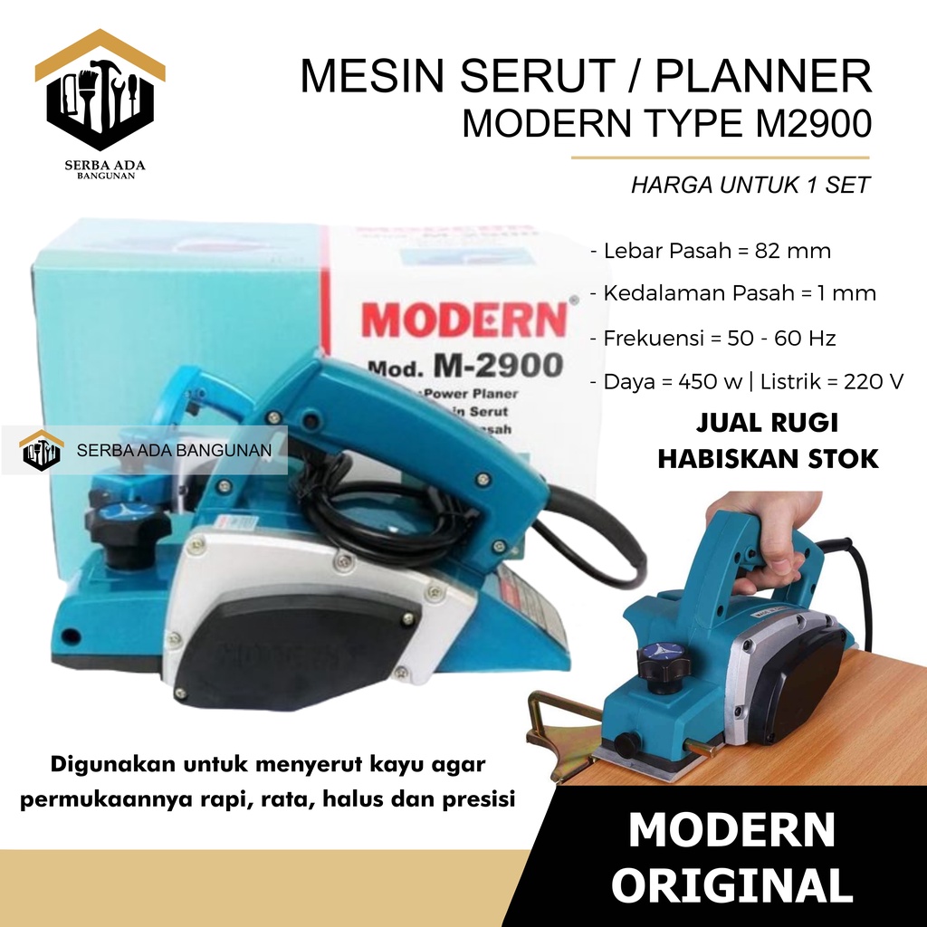 MODERN M-2900 Planner Serut Kayu Planer Ketam Pasah Sugu M2900 Mesin