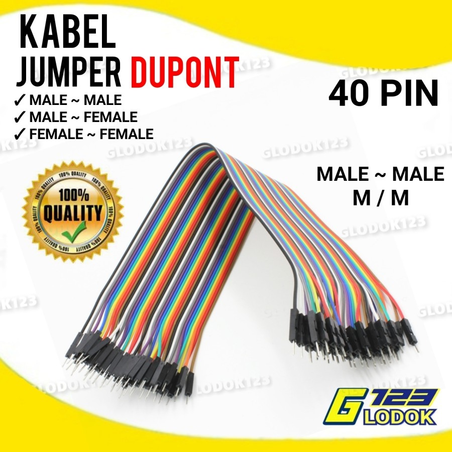 40Pcs Jumper Cable Kabel 20cm Male to Male, Female to Female Arduino