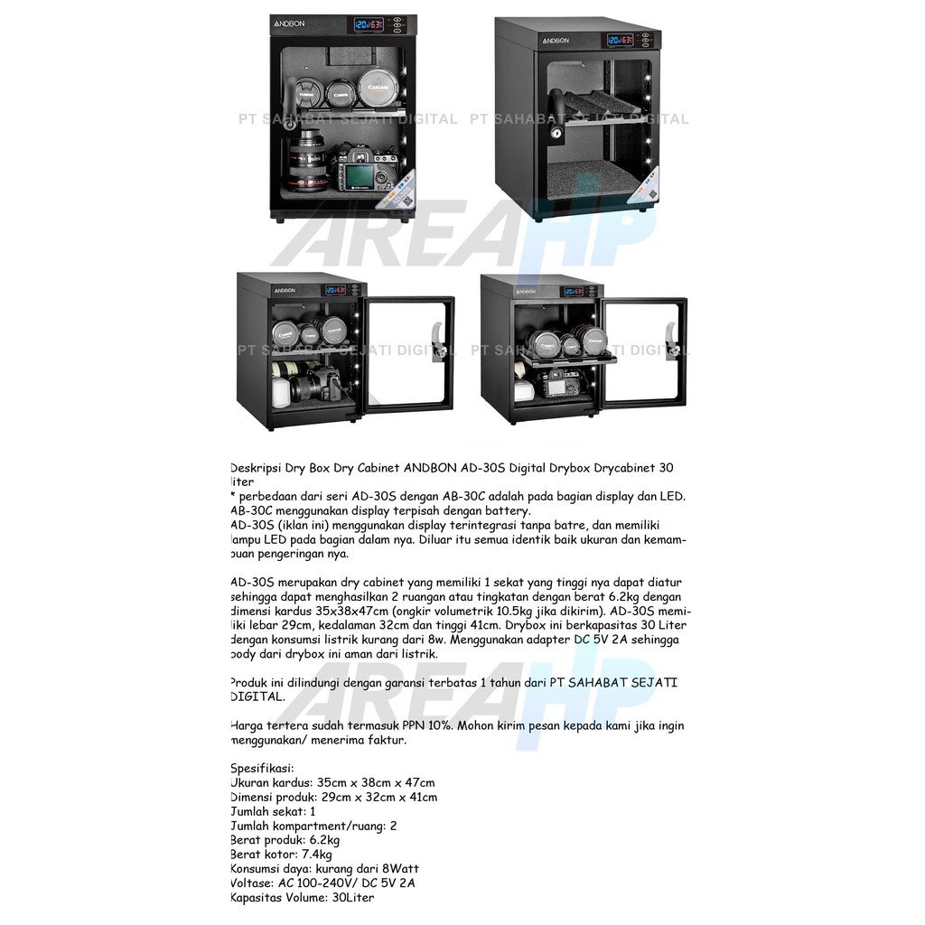 Dry box Dry cabinet Andbon AD 30 S Digital