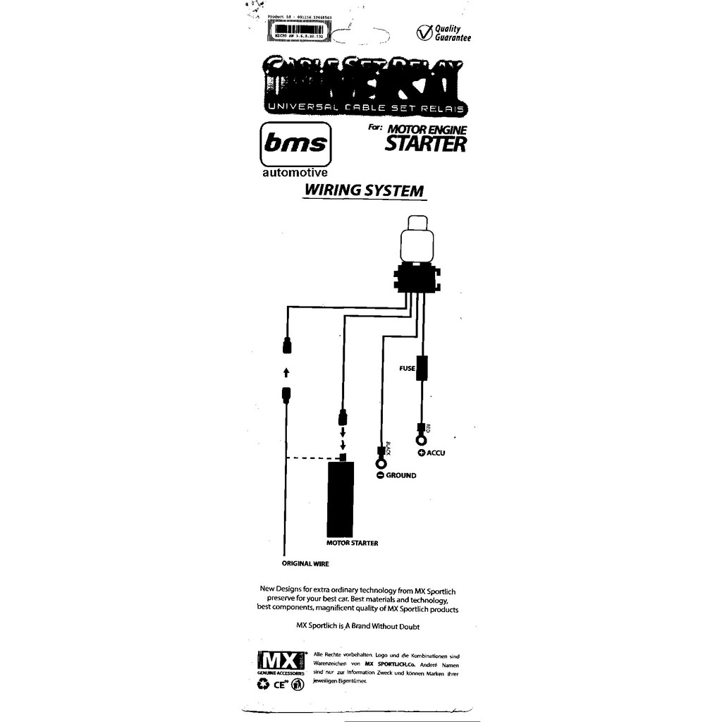Kabel Relay Set Cable untuk Starter MX-1