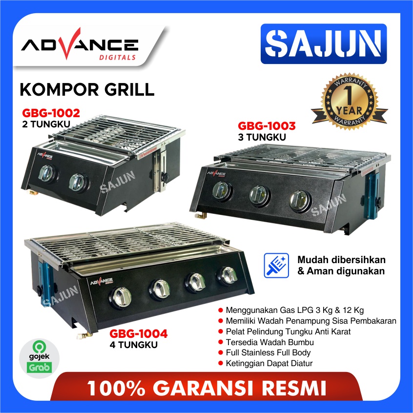 Advance Kompor Grill Gas 2/3/4 Tungku GBG-1002 GBG-1003 GBG-1004