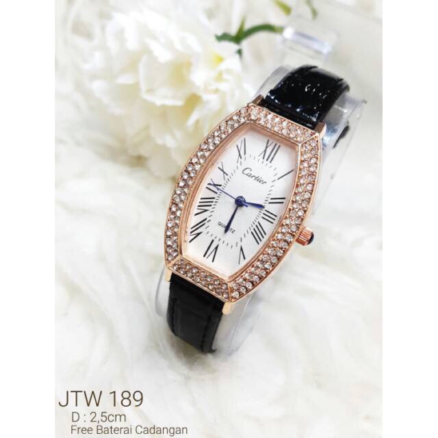 Jam Tangan Cartier Permata. Tali Kulit. TERMURAH