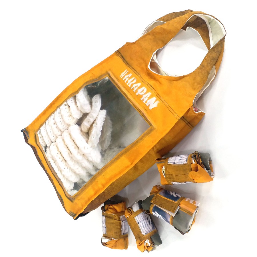 Shopping Bag Tas Belanja Kaleng Kerupuk Harapan Kuning Indonesia kado hadiah lucu unik