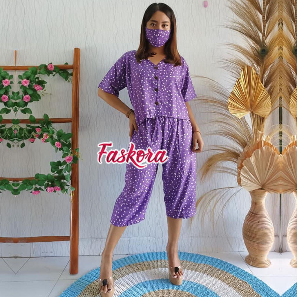 Set Wanita Kekinian Pendek / Setelan Wanita Kemeja dan Celana Pendek / Set Jumbo Rayon Premium Polos