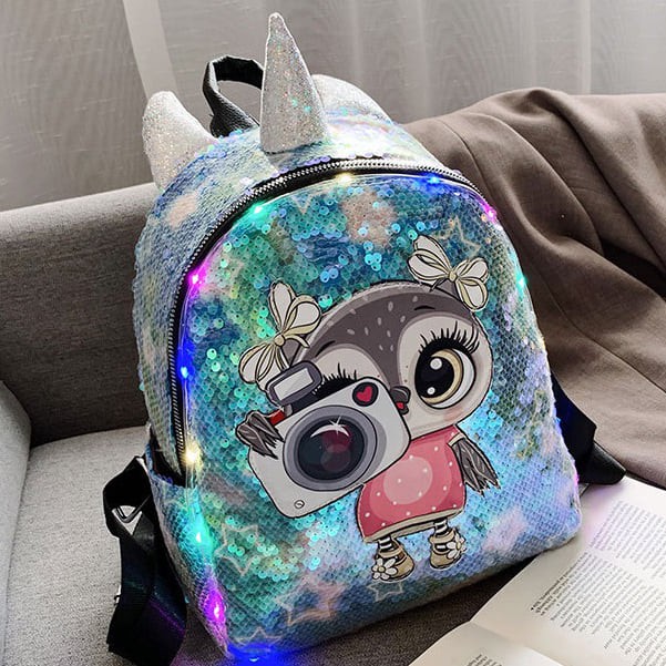 Backpack / Tas Ransel Lampu LED Sequin