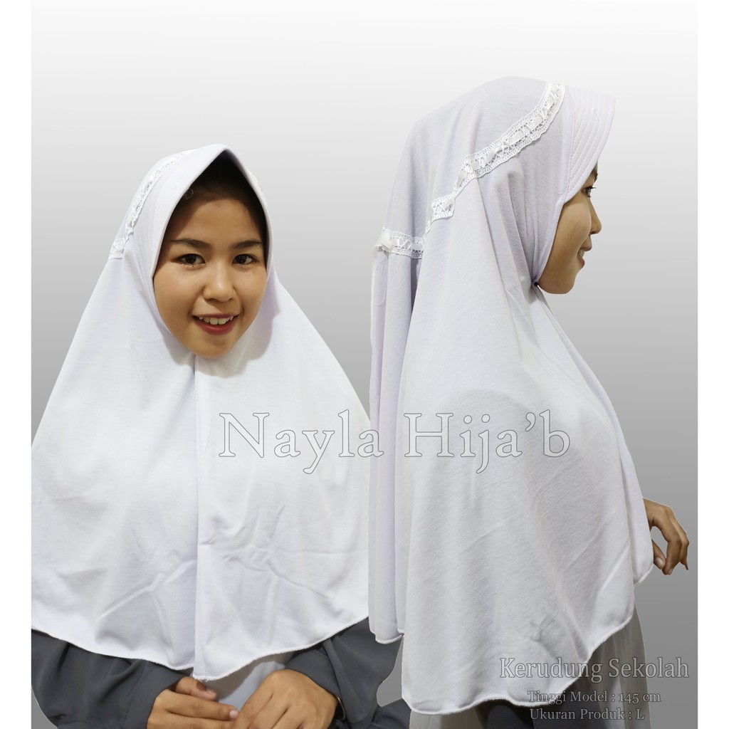 Kerudung Sekolah Pita Atas Kerudung Sekolah Anak SD SMP SMA Kerudung Sekolah Terbaru Nayla Hijab