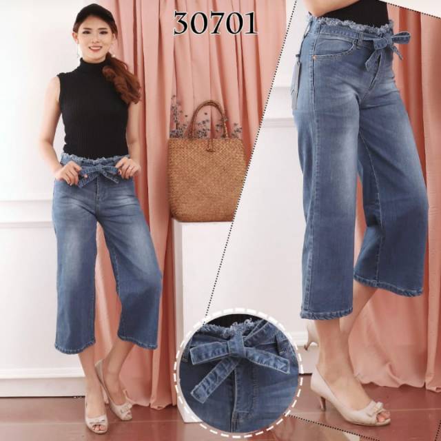 #04 VJ ORIGINAL KULOT JEANS TALI PINGGANG