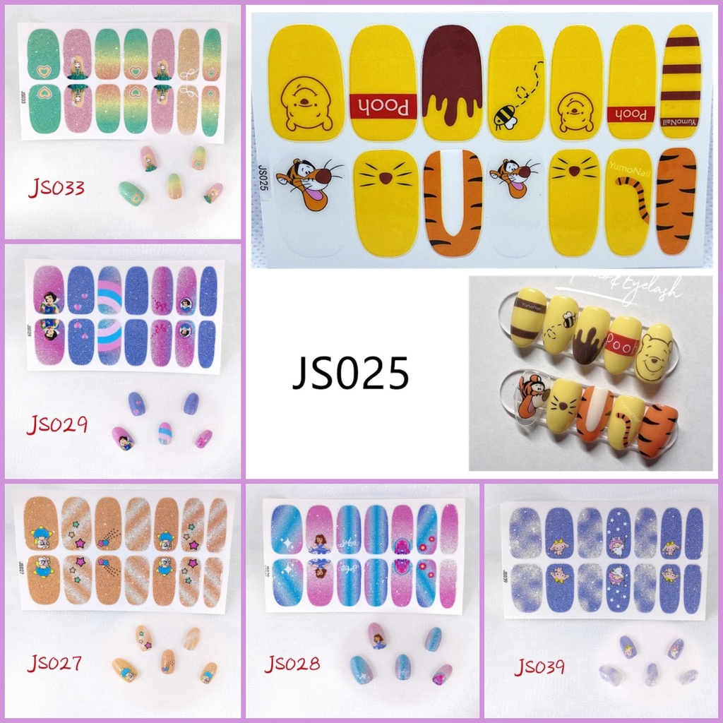 (14Pcs) Stiker Kuku Anti Air Tidak Beracun Untuk Nail Art JS021-JS040
