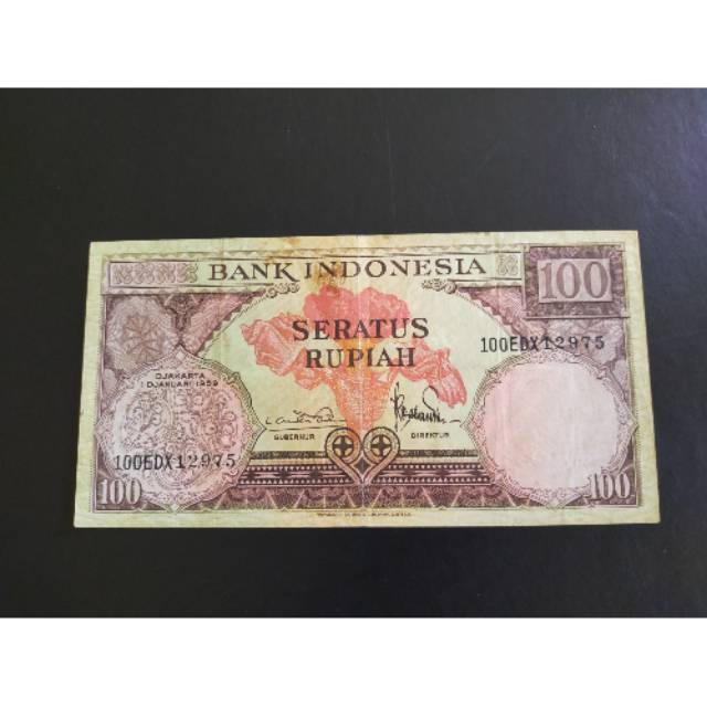 Uang Lama Indonesia 100 Rupiah tahun 1959
