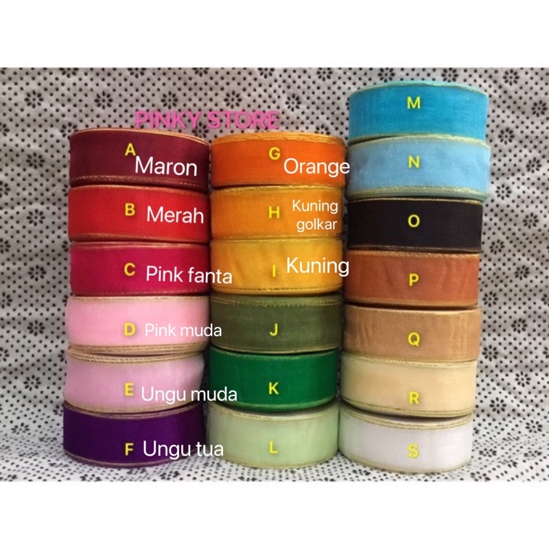 

Pita Organdi List Emas 1 Inch (2.5cm)