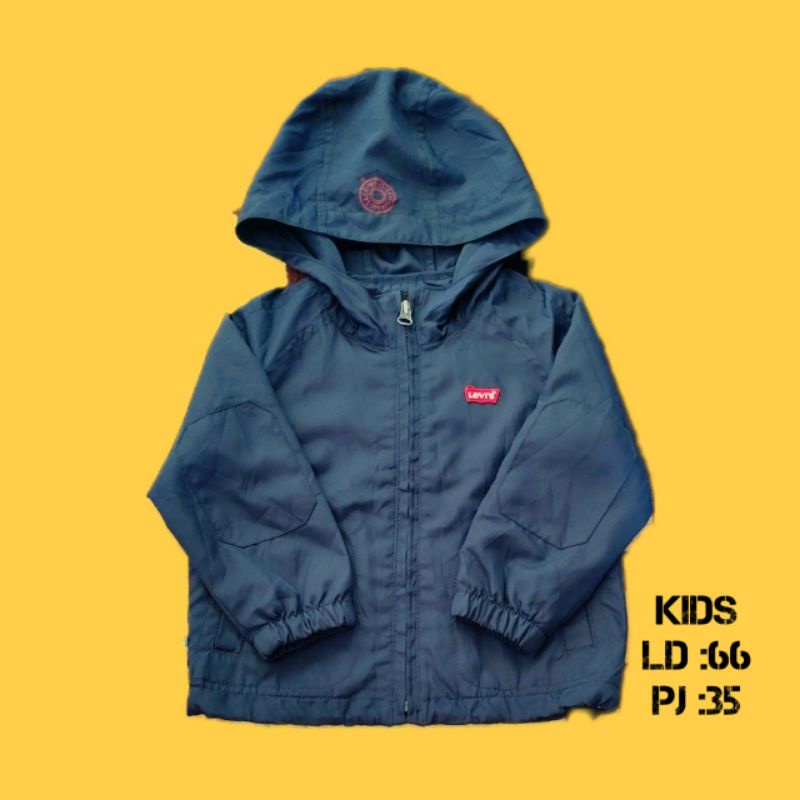 jaket hoodie anak brand levis bahan parasut(second) bukan pancoat zara mlb